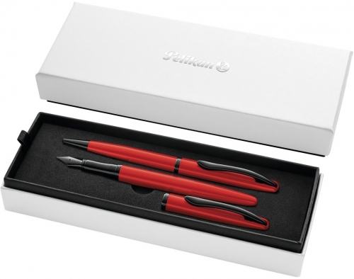 Set Jazz Noble Elegance Red, pix + stilou, 1 patron cerneala, in cutie pentru cadou, Pelikan